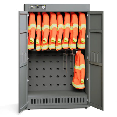 Armoire séchante pour 16 vestes de travail et pantalons de travail avec séchage à air chaud