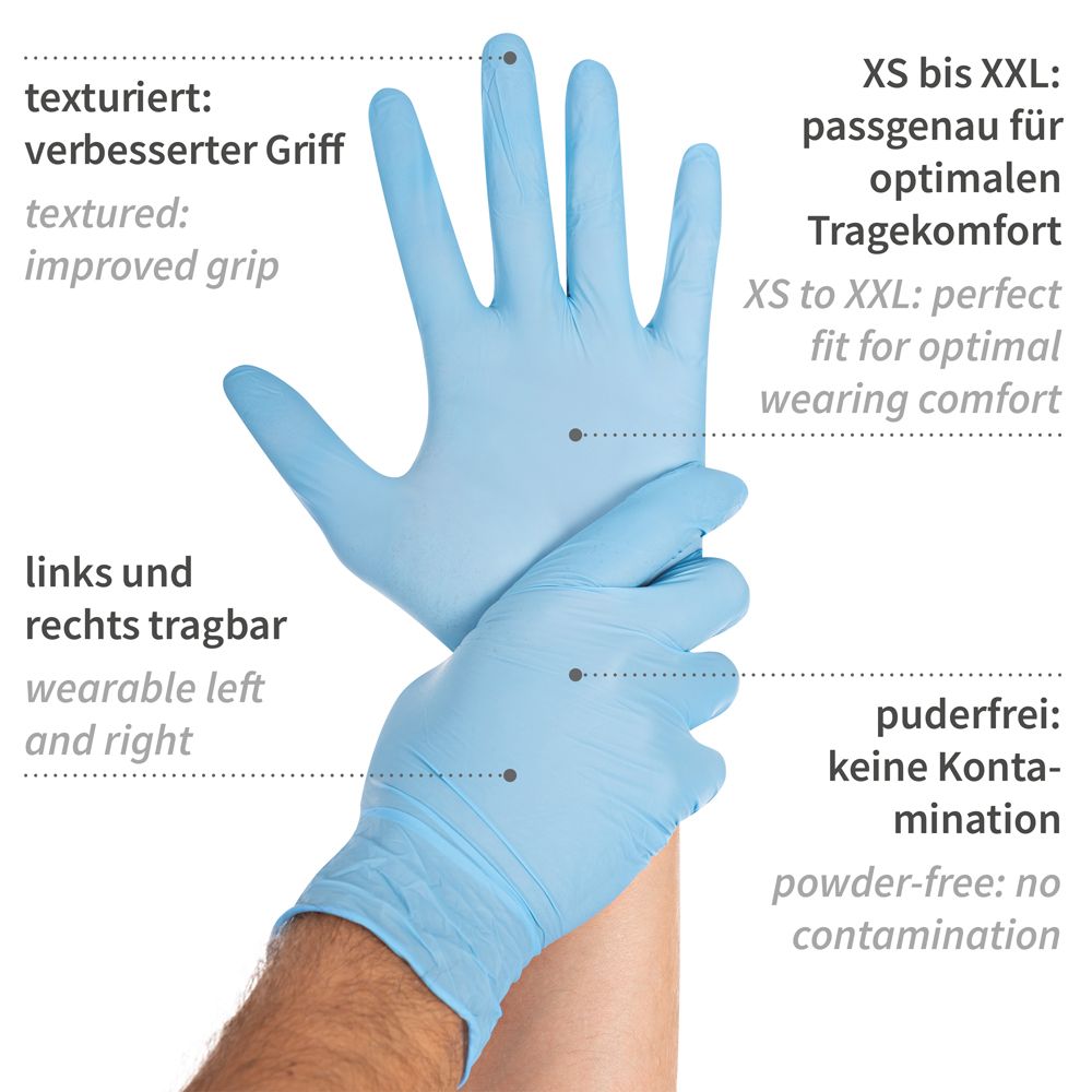 Gants en nitrile non poudrés Sensitive lot de 1000 pièces - Image 5